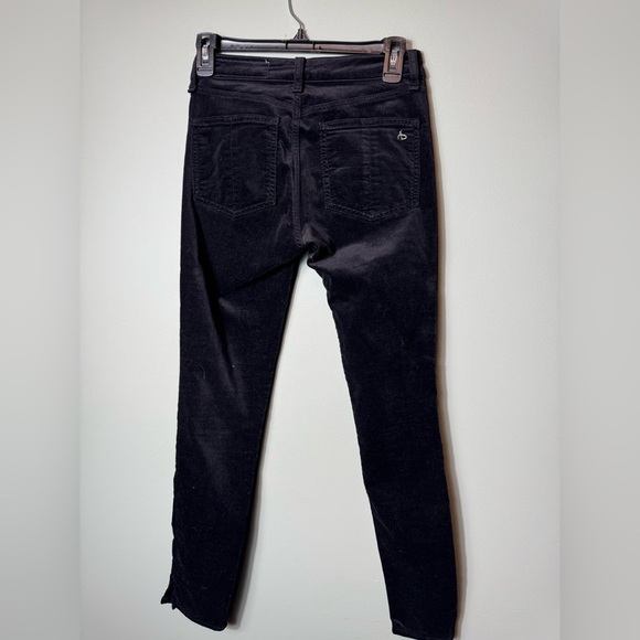 Rag & Bone Womens Black Velvet High Rise Ankle Skinny Style W1567Q232BLK Size 25 - Picture 4 of 7
